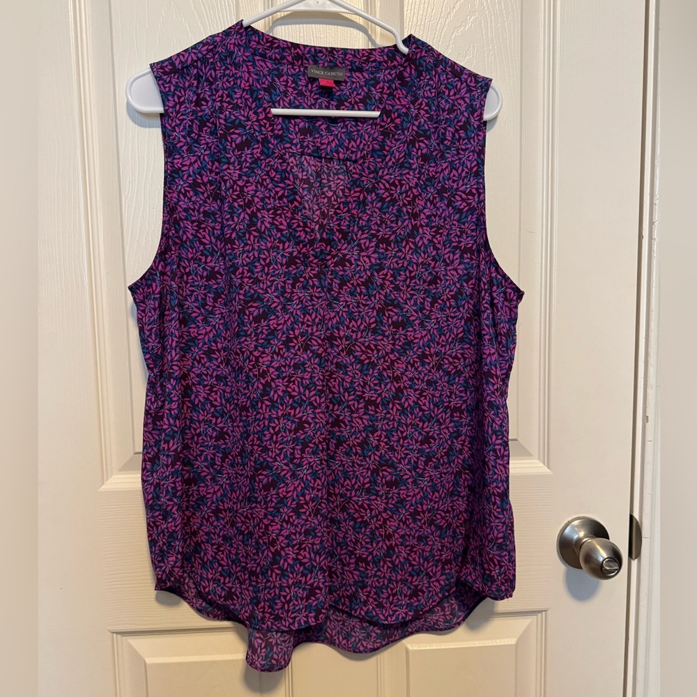 Vince Camuto Purple and Pink Sleeveless Blouse